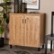 Baxton Studio Excel Modern and Contemporary Oak Brown Finished Wood 2-Door Storage Cabinet 189-11995-ZORO - alternate 1